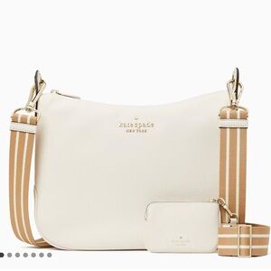 Kate Spade large Rosie Crossbody pebbled leather in parchment color